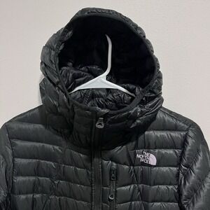 North Face Down Hoodie Women's Medium Jacket Black Packable Lightweight